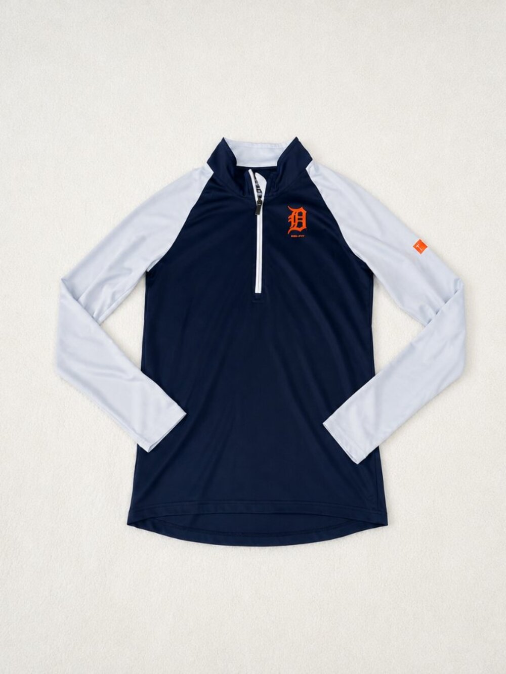 Detroit Tigers MLB Boys Quarter Zip Pullover Navy Gray Size M 10/12